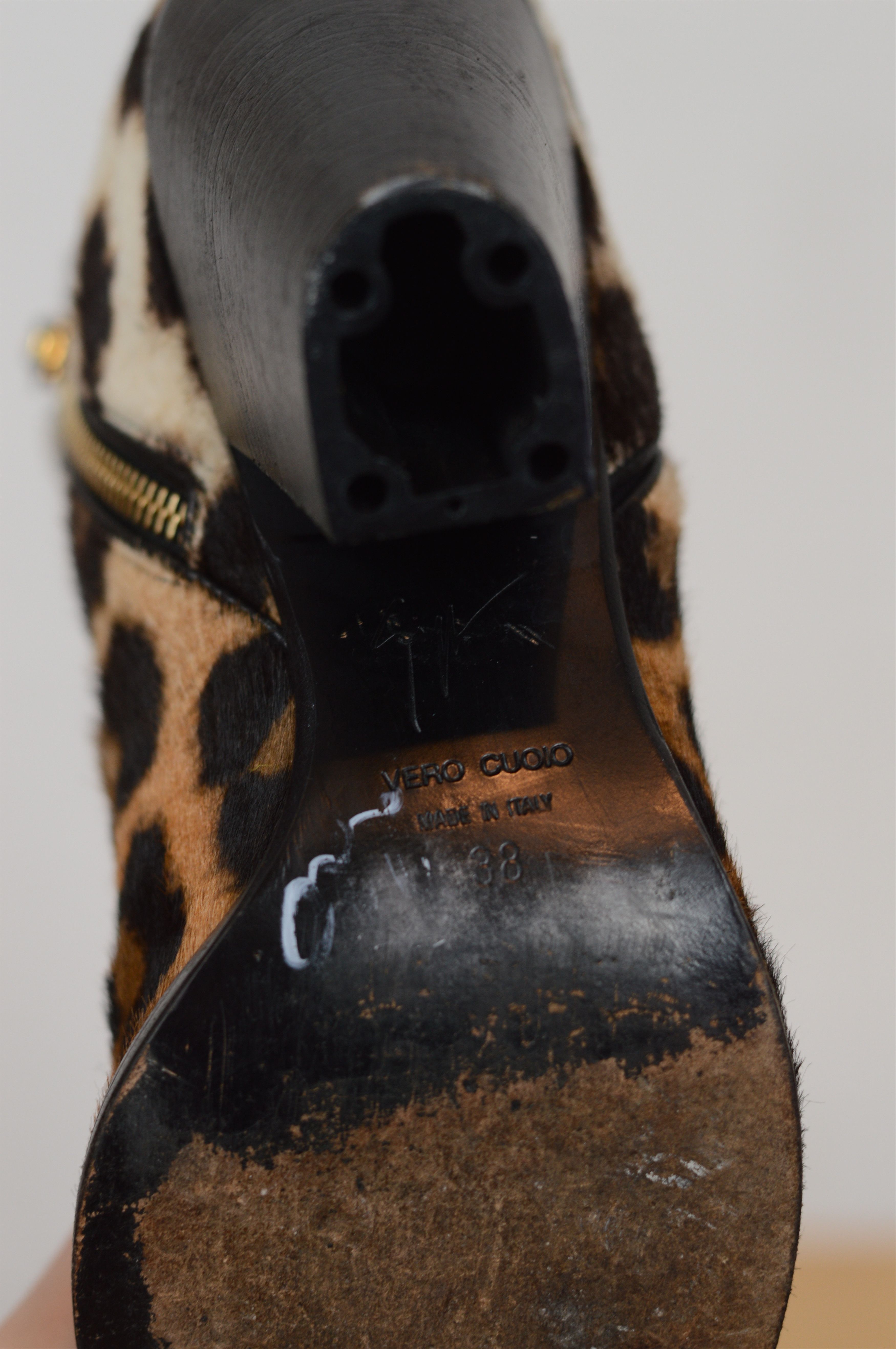 Giuseppe Zanotti Giuseppe Zanotti Leopard Print Hair Ankle Boots Size US 8 / IT 38 - 9 Thumbnail