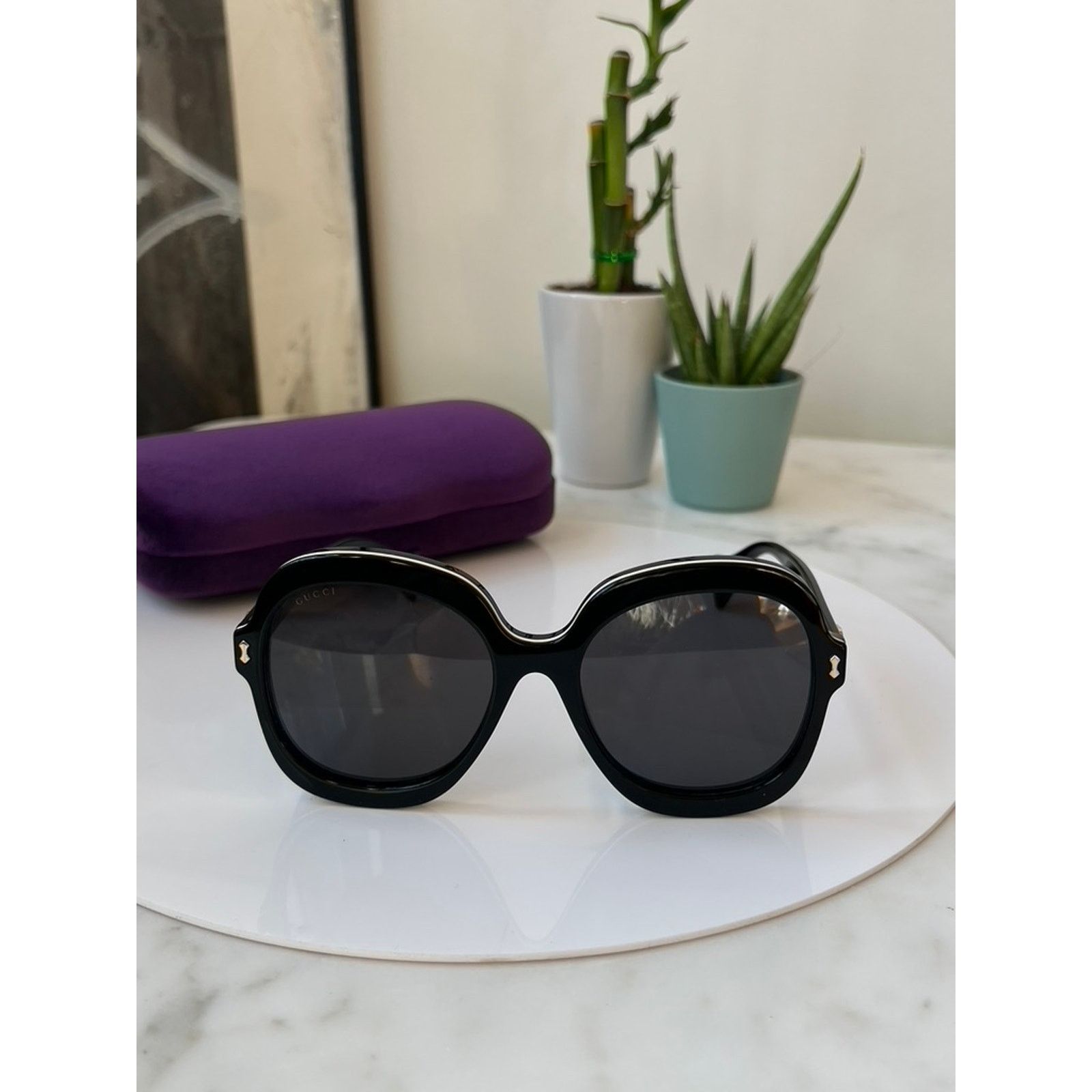 Gucci NEW Gucci GG1240S Black Oversized Rounded Sunglasses Size ONE SIZE - 7 Thumbnail