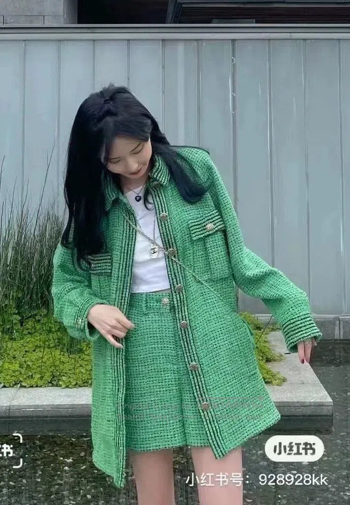 Chanel Chanel Green woven two-pocket jacket Size XXS / US 00 / IT 34 - 9 Thumbnail