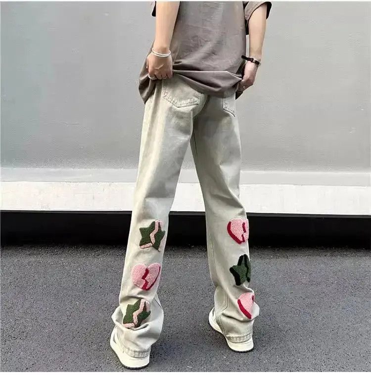 Japanese Brand Retro straight leg embroidered jeans Size US 32 / EU 48 - 6 Thumbnail