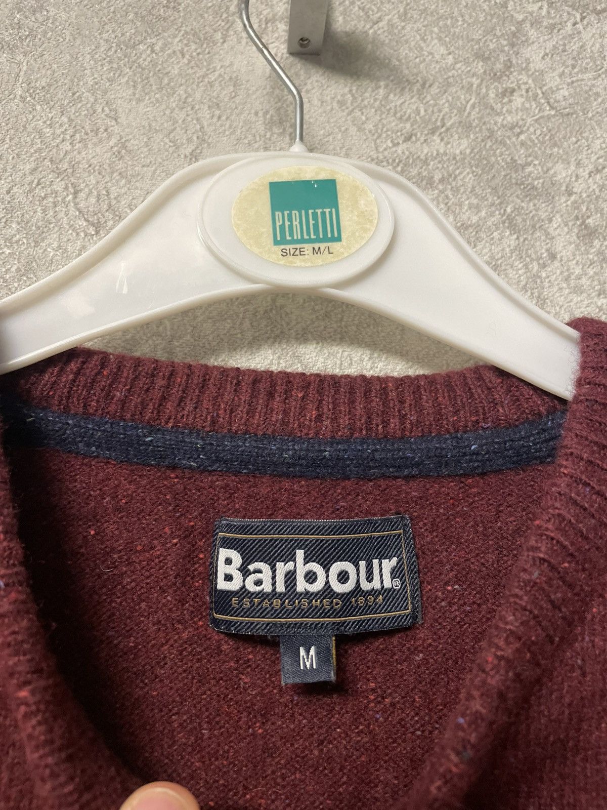Barbour Vintage Barbour Burgundy Wool Sweater Crewneck Size US M / EU 48-50 / 2 - 11 Thumbnail