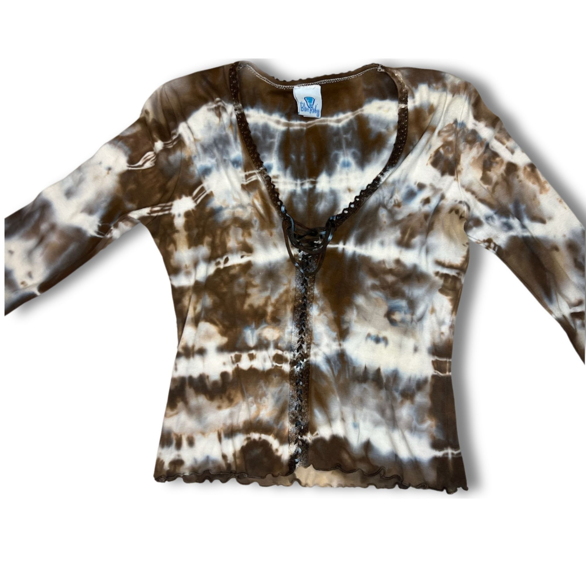 Other Blue Ruby Womens Bohemian-Style Tie-Dye Bandeau Top V-Neck L Size M / US 6-8 / IT 42-44 - 5 Thumbnail
