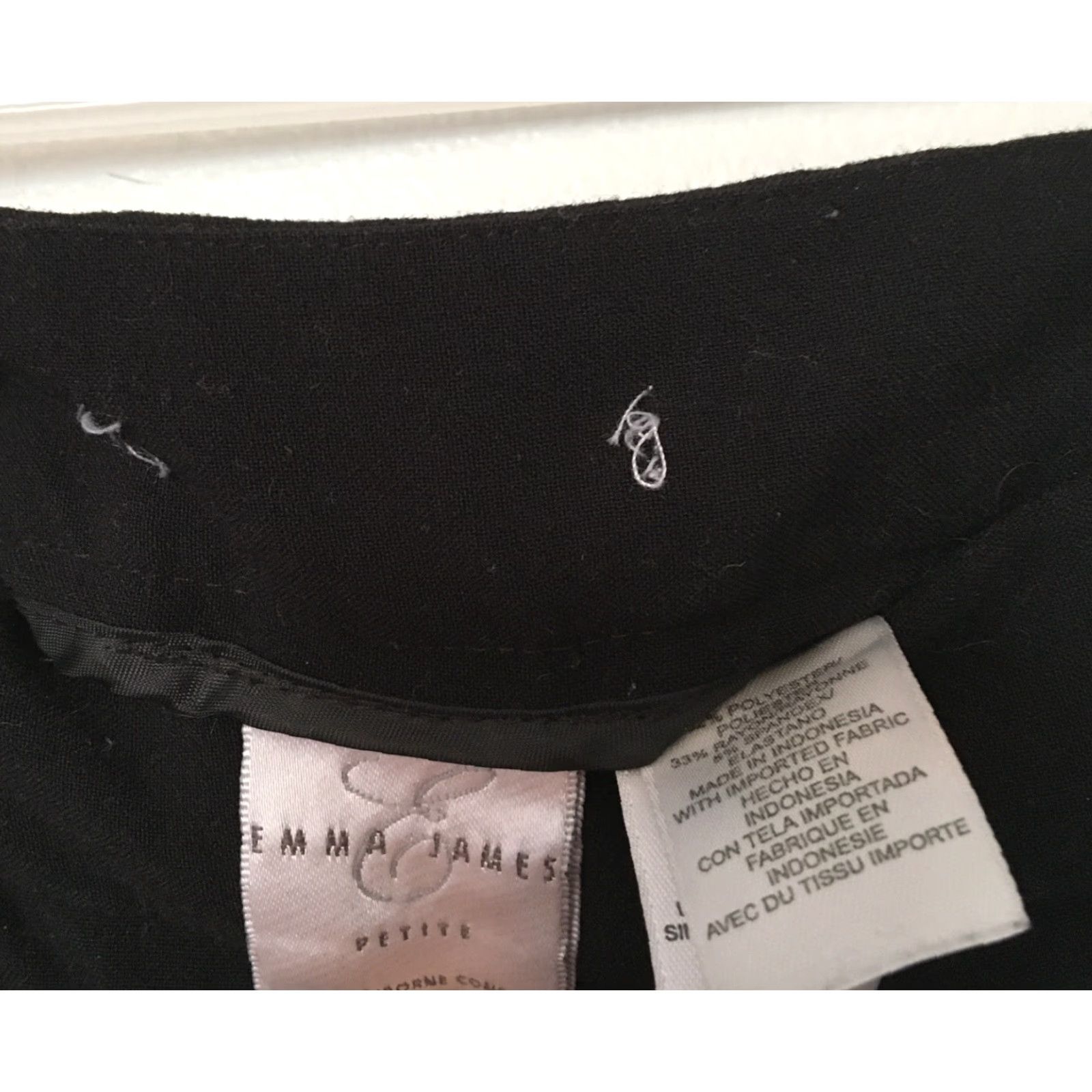 Vintage EMMA JAMES PETITE Black Flat Zipper Front Stretch Dress Pants 8P Womens Pants Size 30" / US 8 / IT 44 - 3 Thumbnail