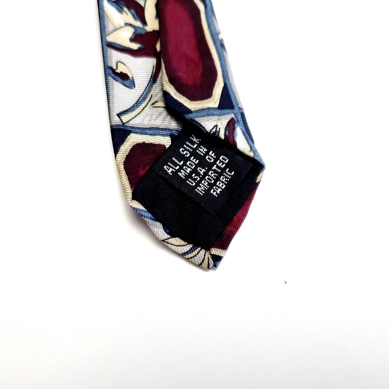 Haggar Haggar Yellow Tan Floral Geometric Print Short Wide Silk Tie Size ONE SIZE - 4 Thumbnail