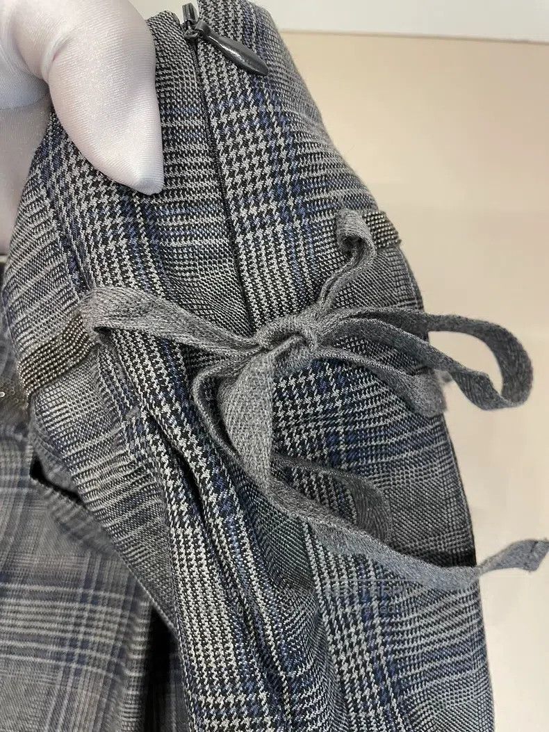 Brunello Cucinelli Brunello Cucinelli Gray Blue Plaid Beaded New Wool Trouser Size US 32 / EU 48 - 8 Thumbnail