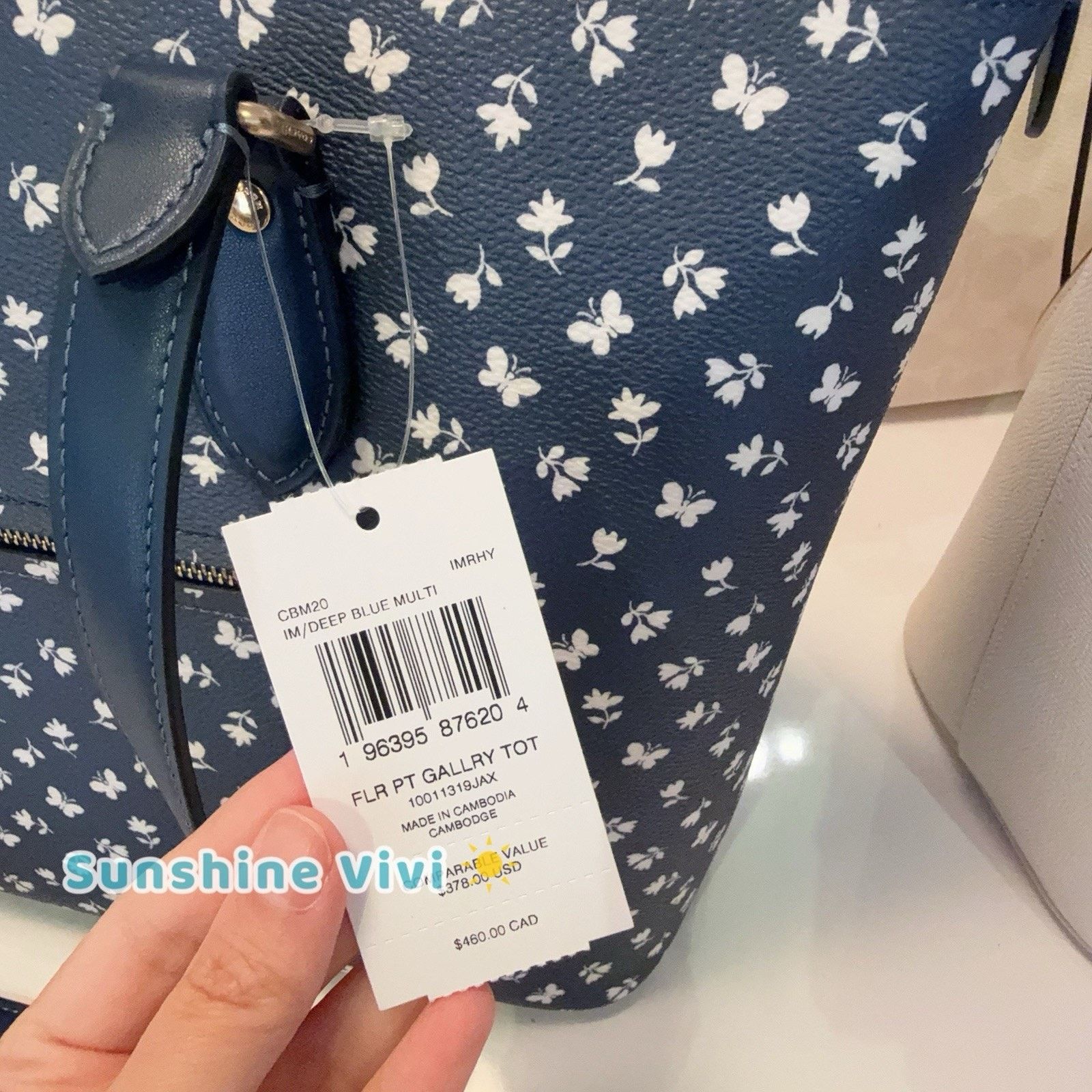 Coach NWT Coach Gallery Tote Bag Floral CBM20 Gold/Deep Blue Size ONE SIZE - 3 Thumbnail
