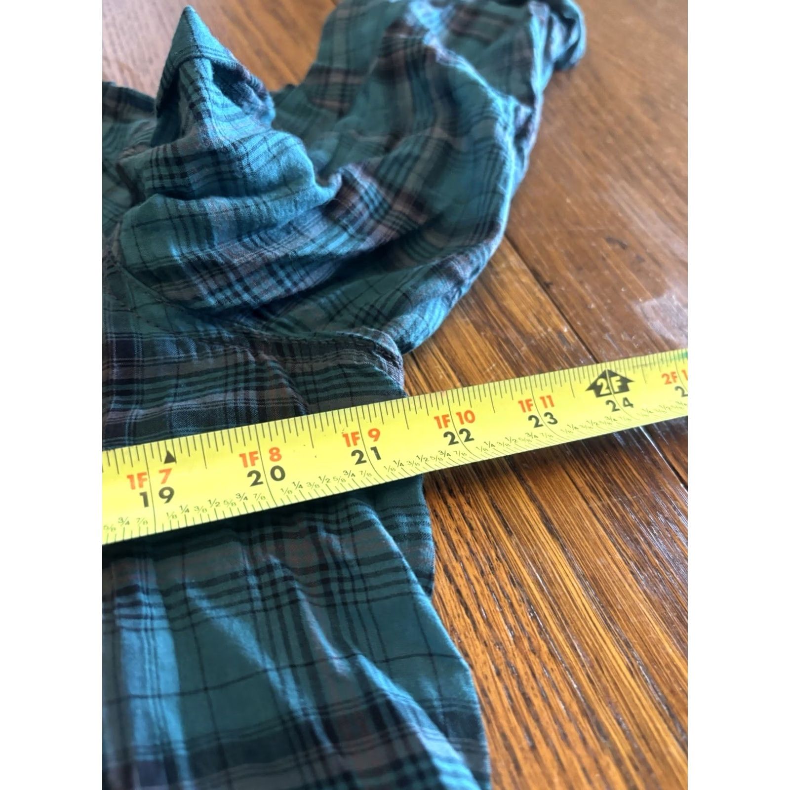 Vintage Rock & Republic Shirt Women M Green Blue Star Button Down Long Sleeve Blouse Boho V-Neck Patch Pockets Casual Party/Cocktail Travel Size M / US 6-8 / IT 42-44 - 3 Thumbnail