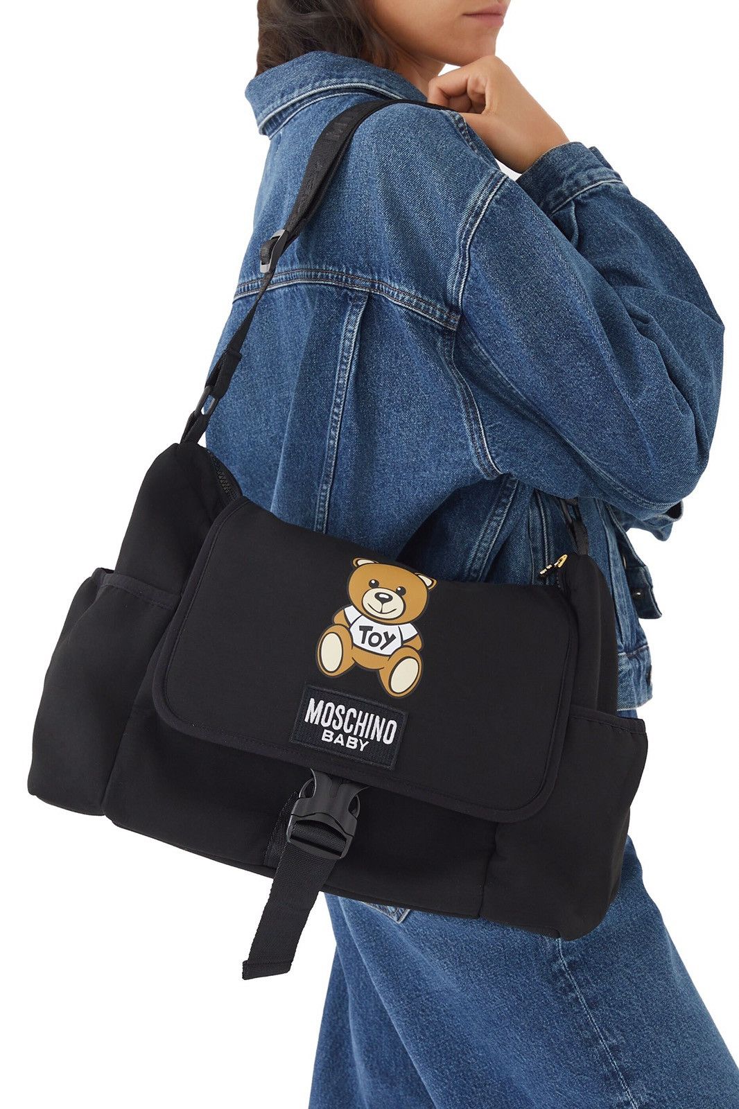 Moschino Moschino Baby Black Cotton Blend Shoulder Bag Size ONE SIZE - 1 Thumbnail