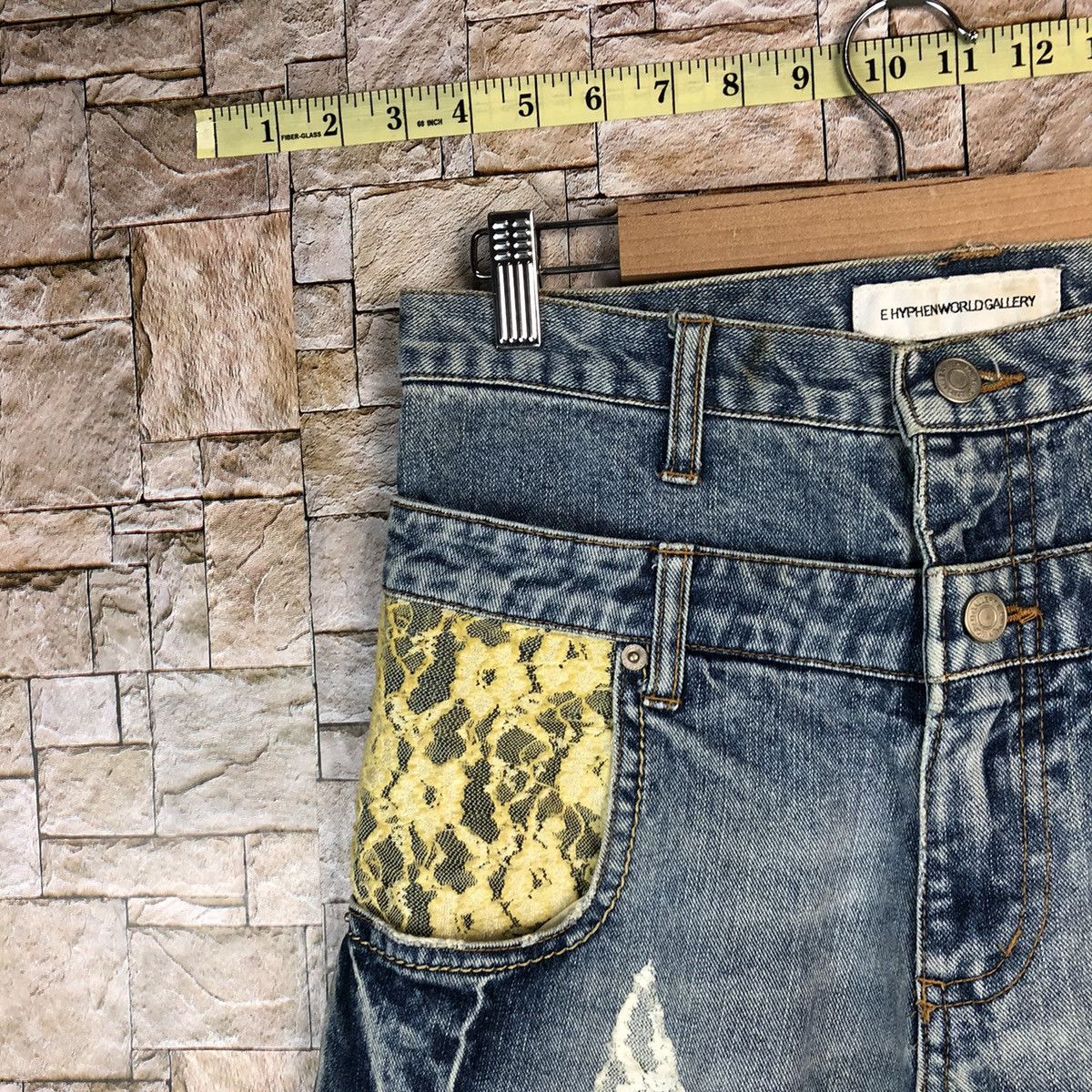Japanese Brand Ehypen World Gallery double waist Blue Denim Pants #A1008 Size US 30 / EU 46 - 8 Thumbnail