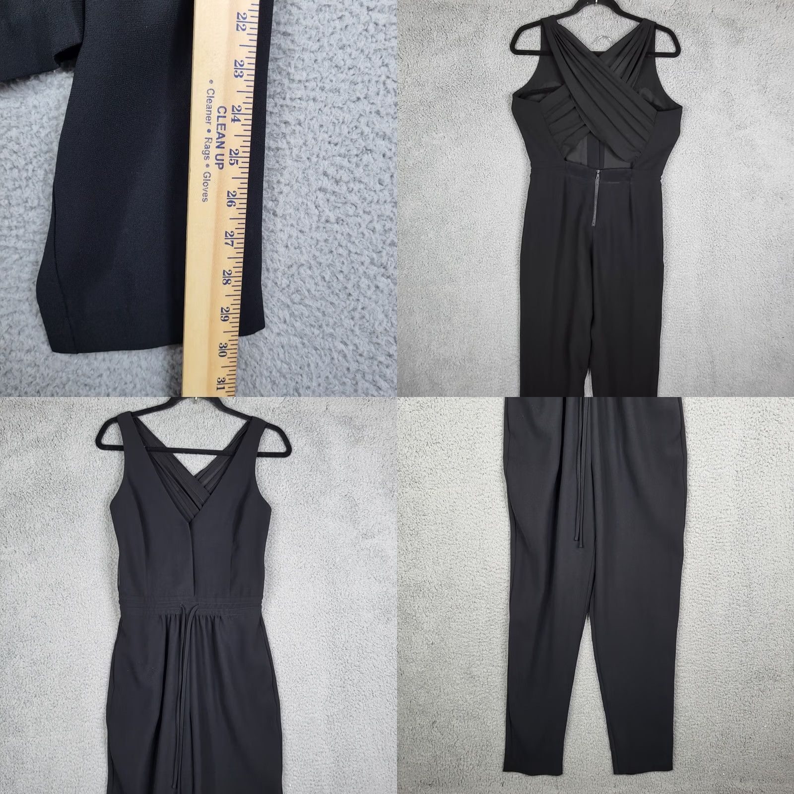 Sam Edelman Sam Edelman Women’s black V-neck Tie Waist Sleeveless Jumpsuit XS Size 26" / US 2 / IT 38 - 8 Thumbnail