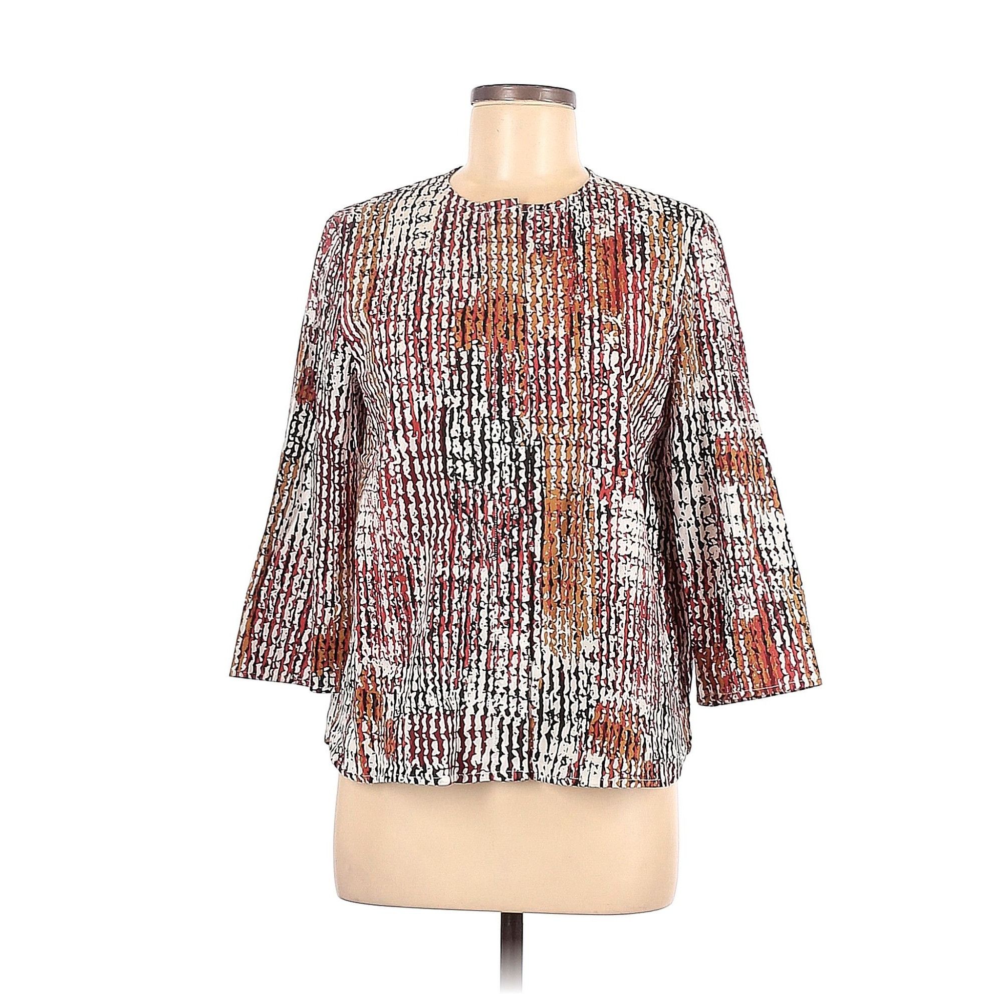Anne Klein Anne Klein Brown Black White Brick Red Open Front Blazer Jac Size S / US 4 / IT 40 - 1 Thumbnail