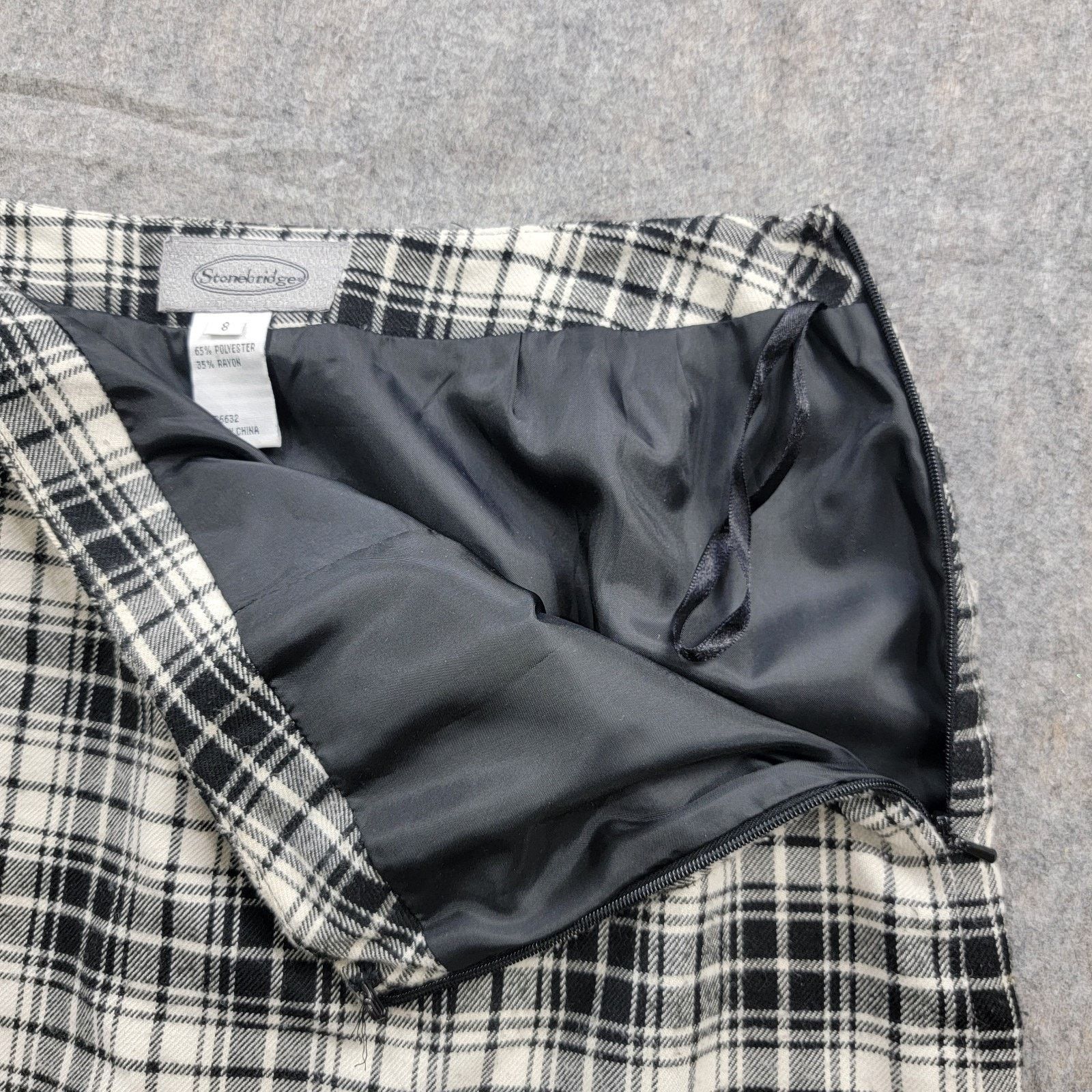 Vintage Stonebridge Y2K Plaid Check Maxi Pencil Skirt Front Slit Size 28" / US 6 / IT 42 - 7 Thumbnail