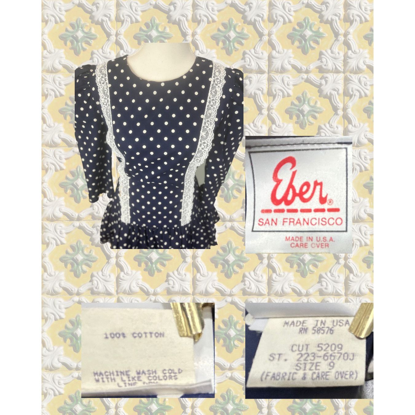 Vintage Vintage 80s Eber Polka Dot Ruffled Mini Dress Size 9 Size M / US 6-8 / IT 42-44 - 3 Preview
