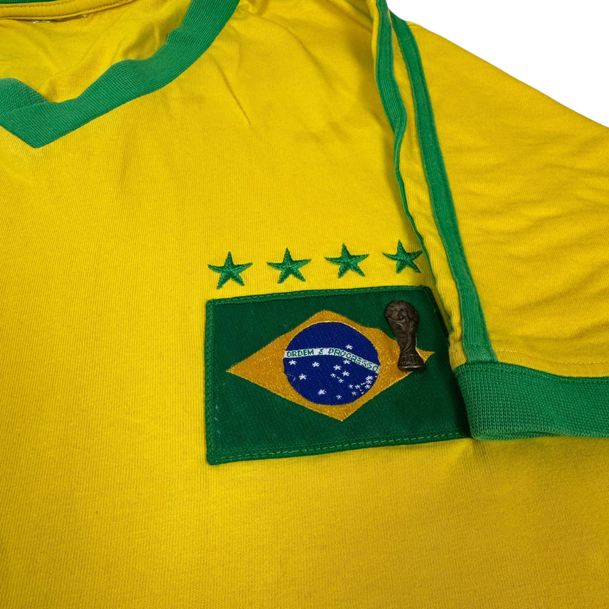 Adidas × Vintage Adidas Men's Yellow Brazil National Football Team T-Shirt Size US XL / EU 56 / 4 - 4 Thumbnail