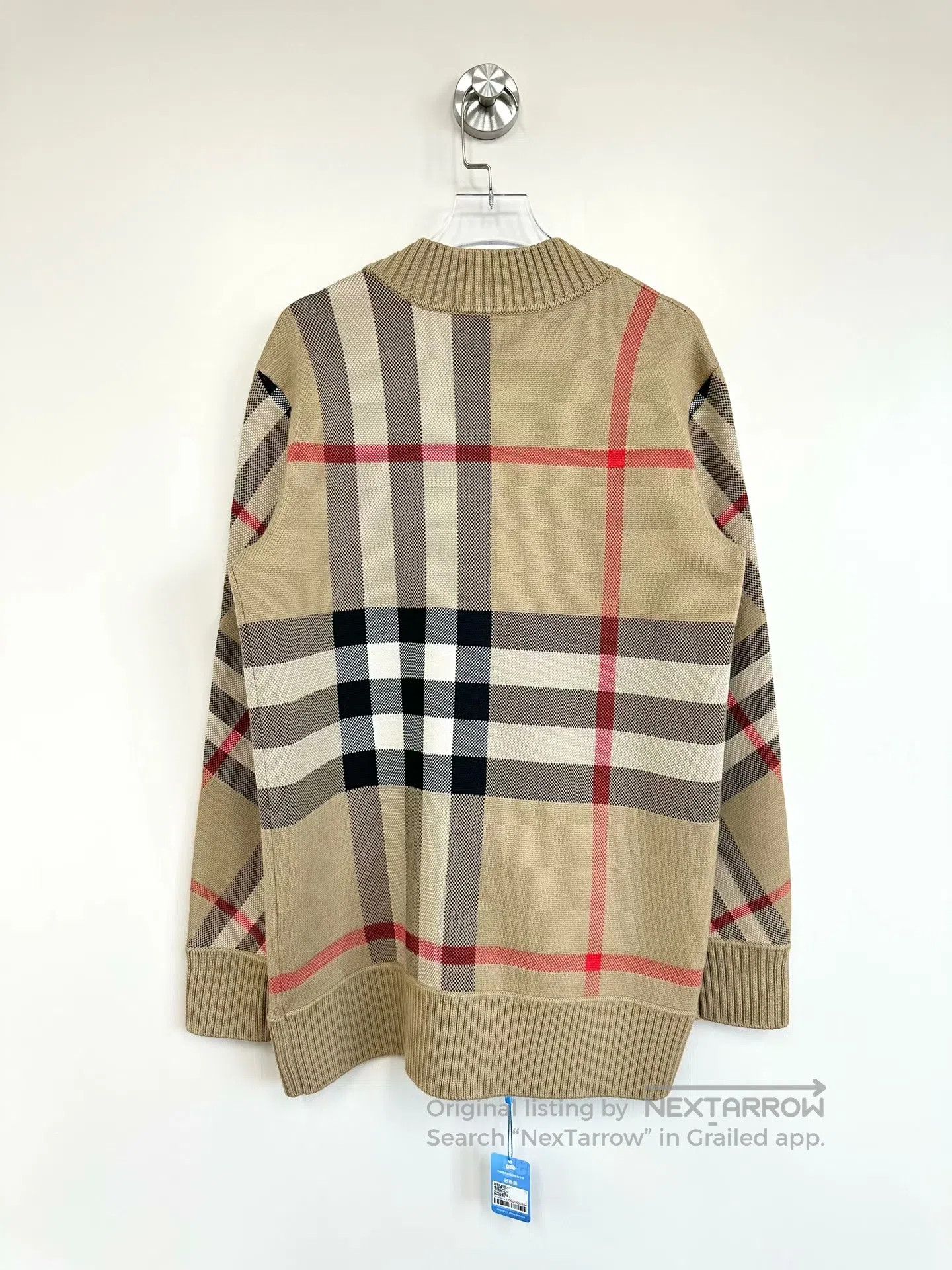 Burberry Burberry Khaki check patterned knit cardigan| Size XS / US 0-2 / IT 36-38 - 2 Thumbnail