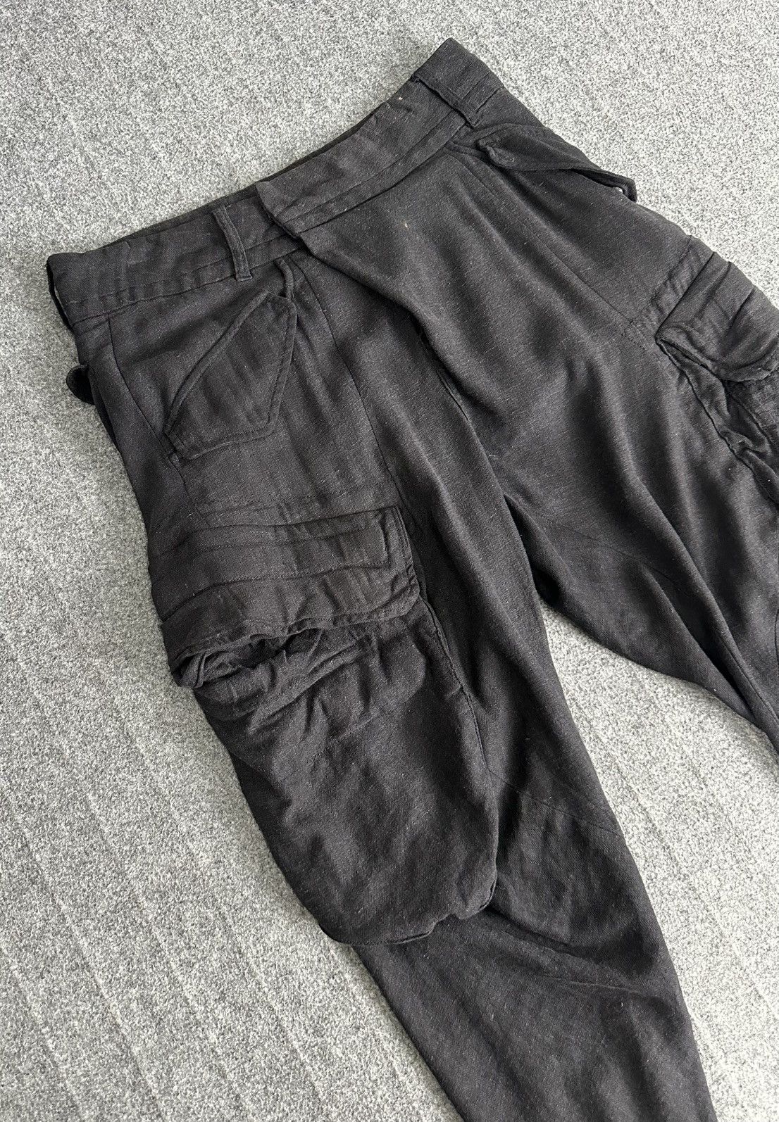 Julius Julius - Linen Gas Mask Multi Pocket Cargo - Gray/Black Size US 30 / EU 46 - 4 Thumbnail