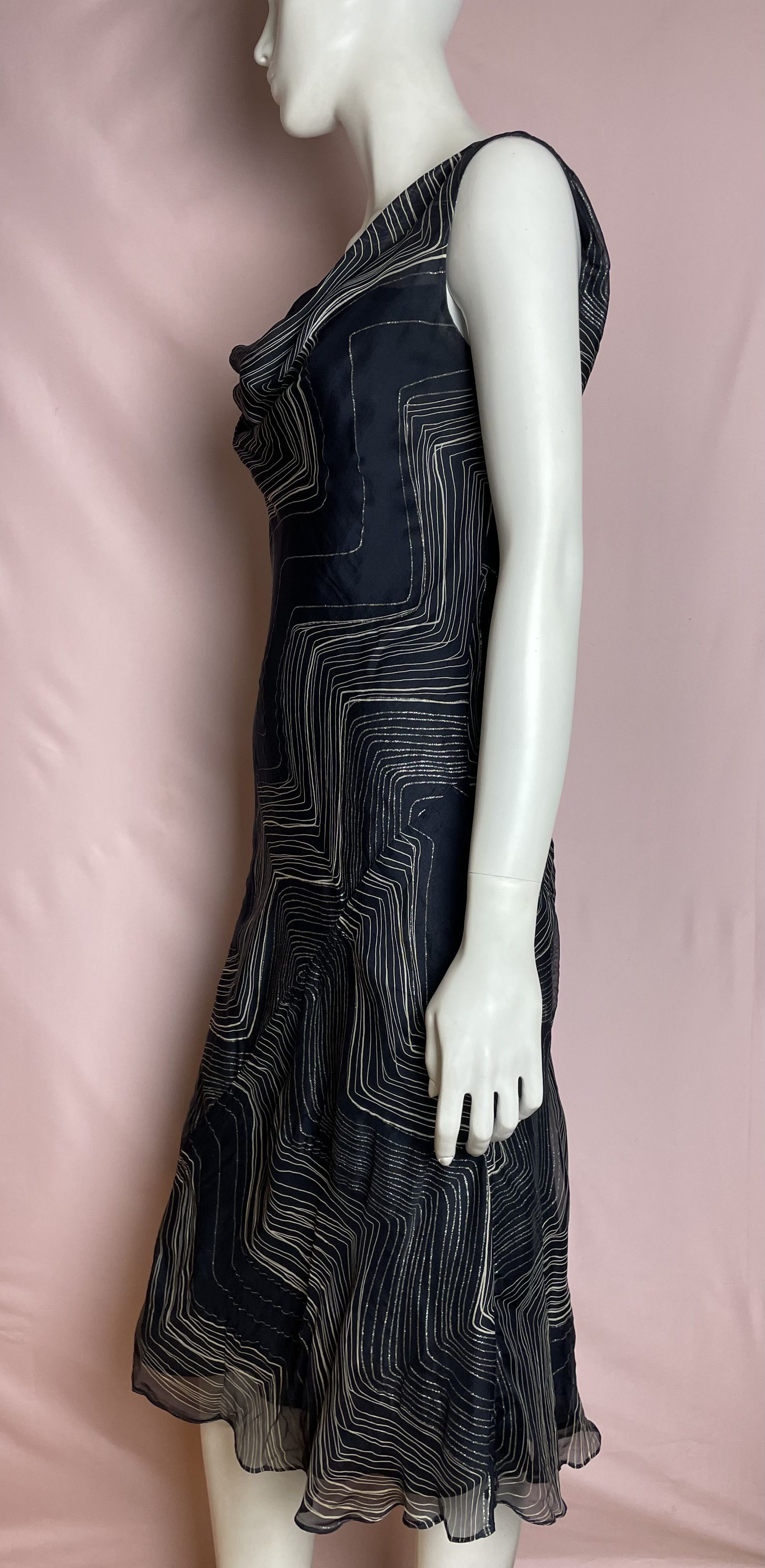 Other Ronit Zilkha London Silk Dress Sleeveless Abstract UK 14 Size L / US 10 / IT 46 - 2 Thumbnail