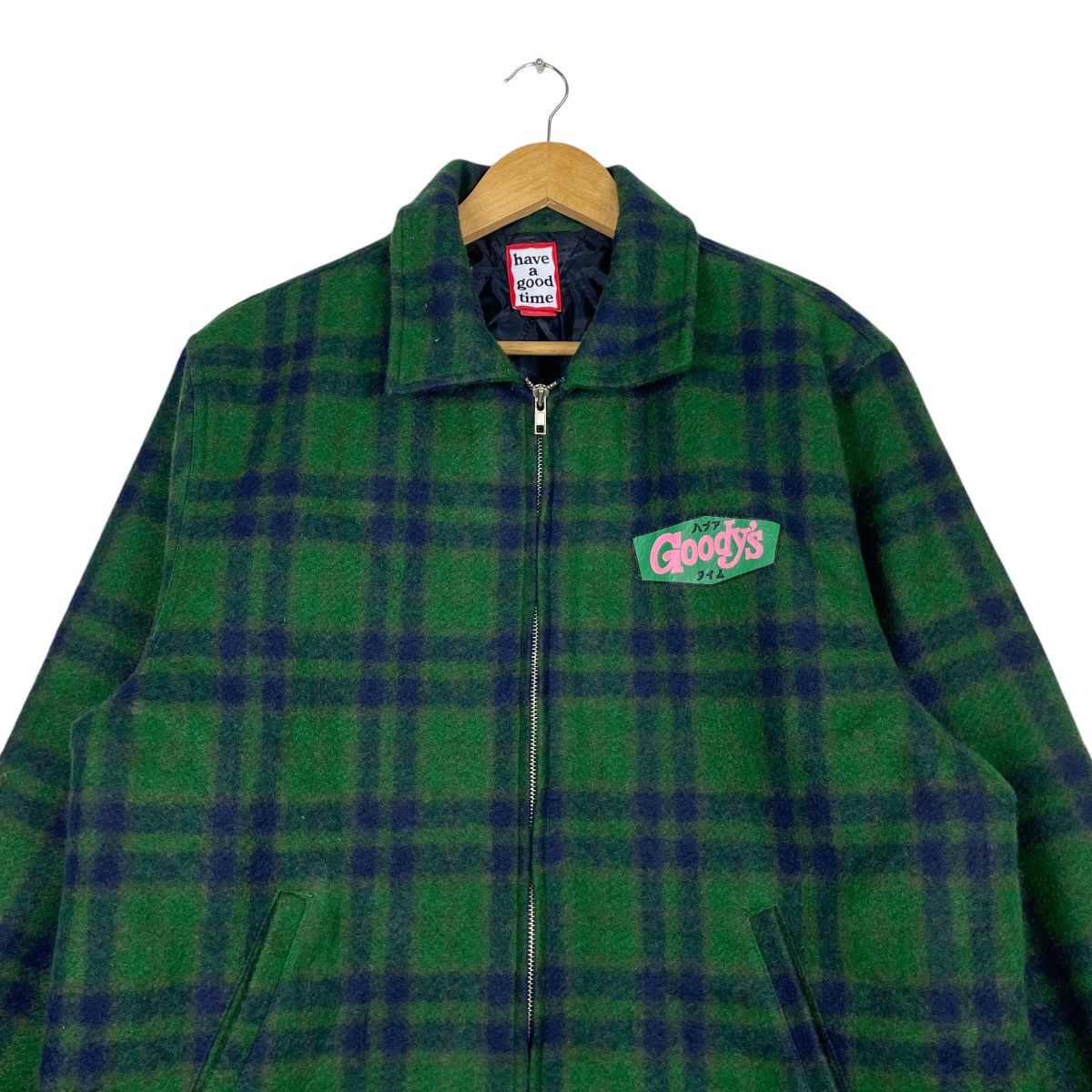 Have A Good Time × Japanese Brand 💥GOODYS ZIP UP TARTAN GREEN JACKET Size US L / EU 52-54 / 3 - 2 Thumbnail