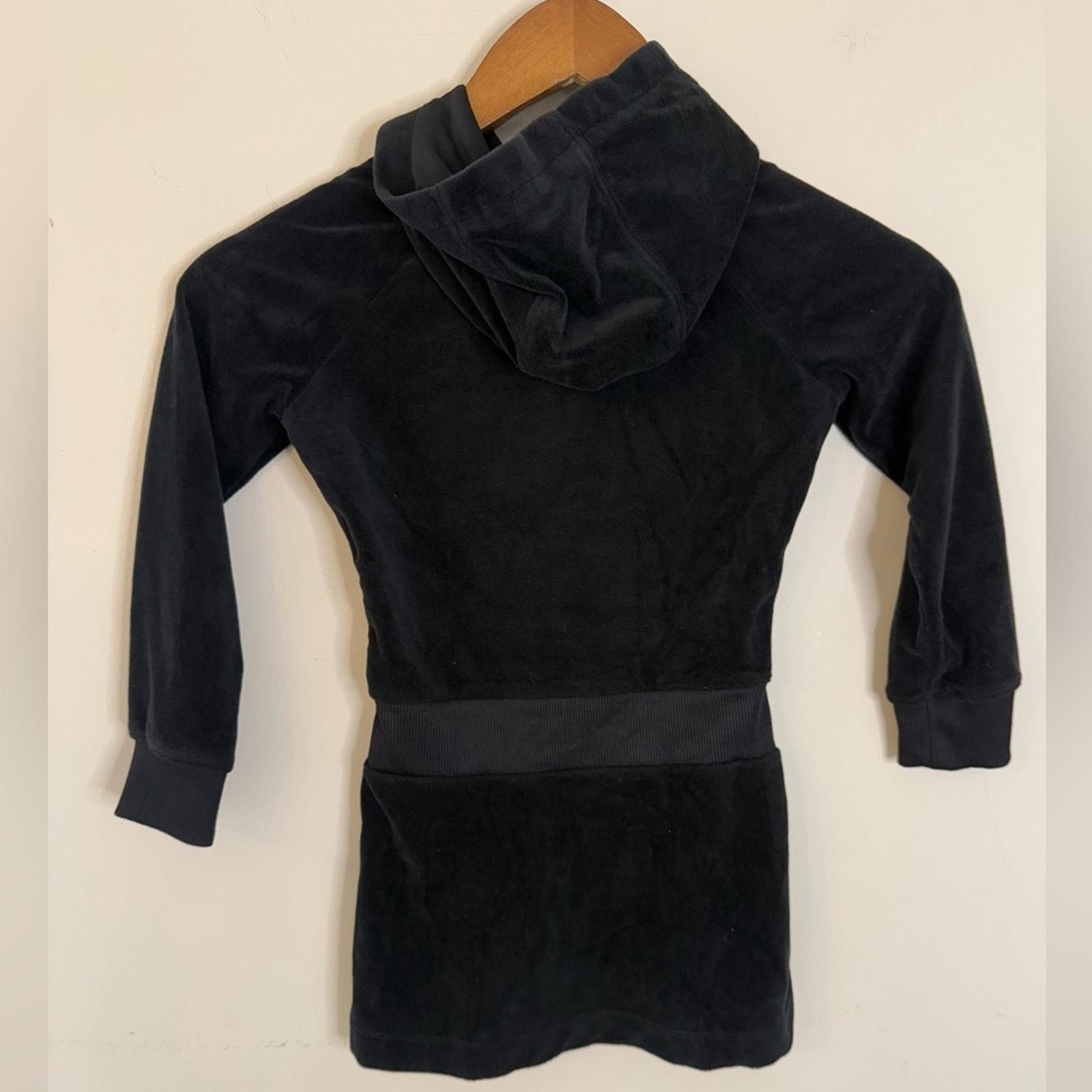 Nike Nike black velour hoodie dress SZ 4-XS-3 to 4 years Size XS / US 0-2 / IT 36-38 - 2 Thumbnail
