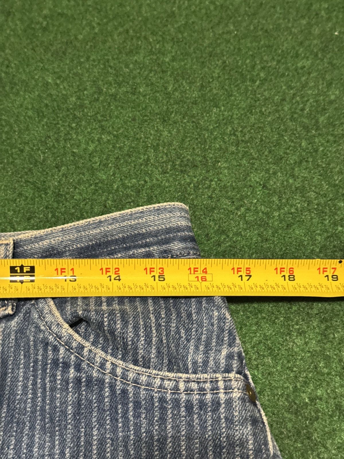 Lee Vintage 80s Lee Railroad Pinstripe 32x34 High Waisted Jeans Size 40" / US 18 - 5 Thumbnail