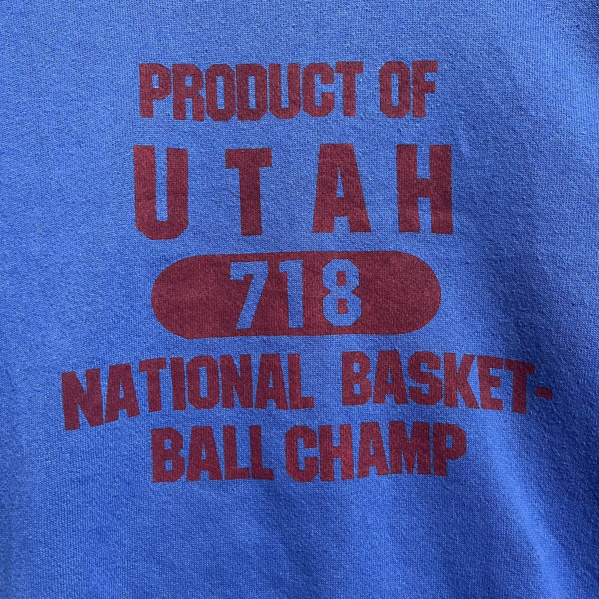 Tultex Vintage 90s Tultex Utah National Basketball Champ Sweatshirt Size US S / EU 44-46 / 1 - 2 Thumbnail