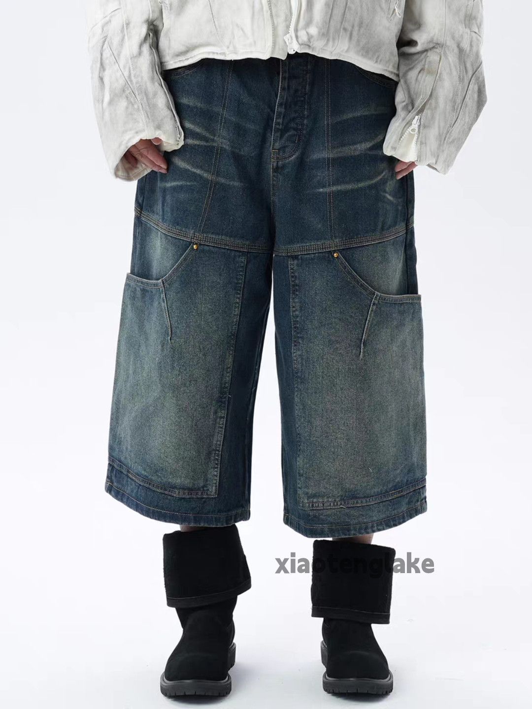 Vintage xz vintage distressed faded loose baggy carpenter shorts Size US 32 / EU 48 - 1 Thumbnail