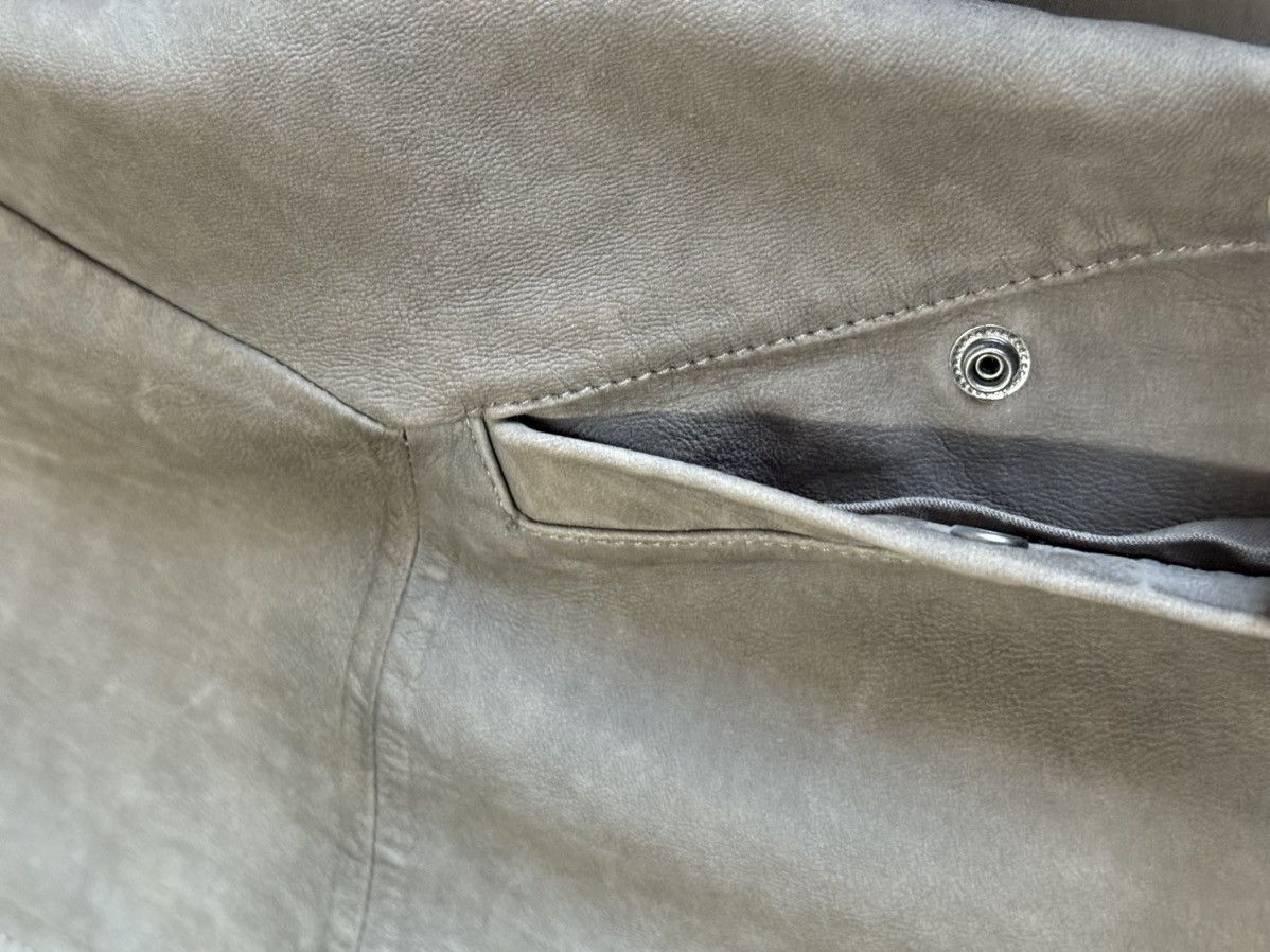 Armani Armani Jeans Leather Bomber Jacket Grey Small Size US S / EU 44-46 / 1 - 15 Thumbnail