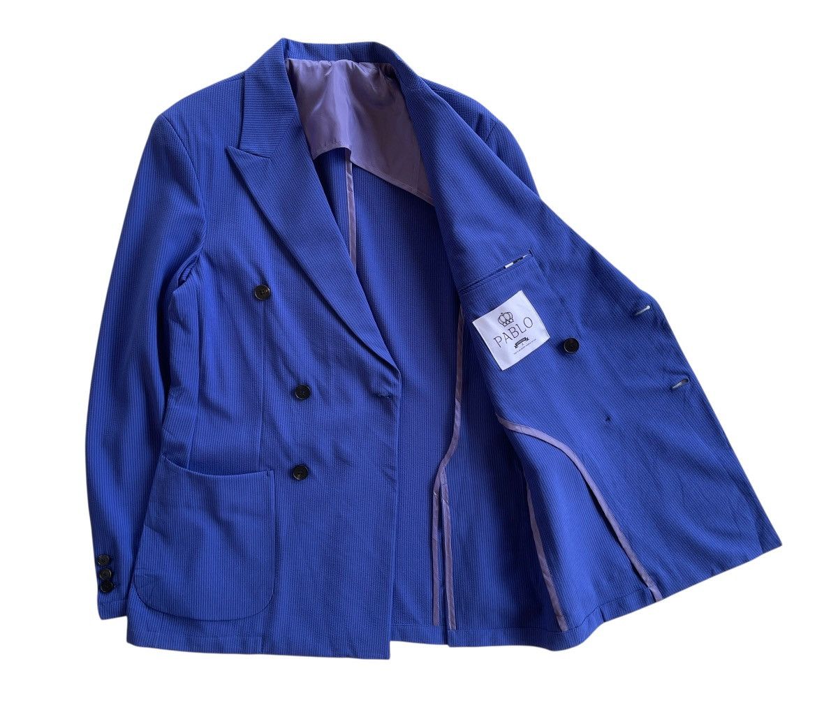 Japanese Brand PABLO Double Breasted Luxury Blue Coat Size US M / EU 48-50 / 2 - 4 Thumbnail