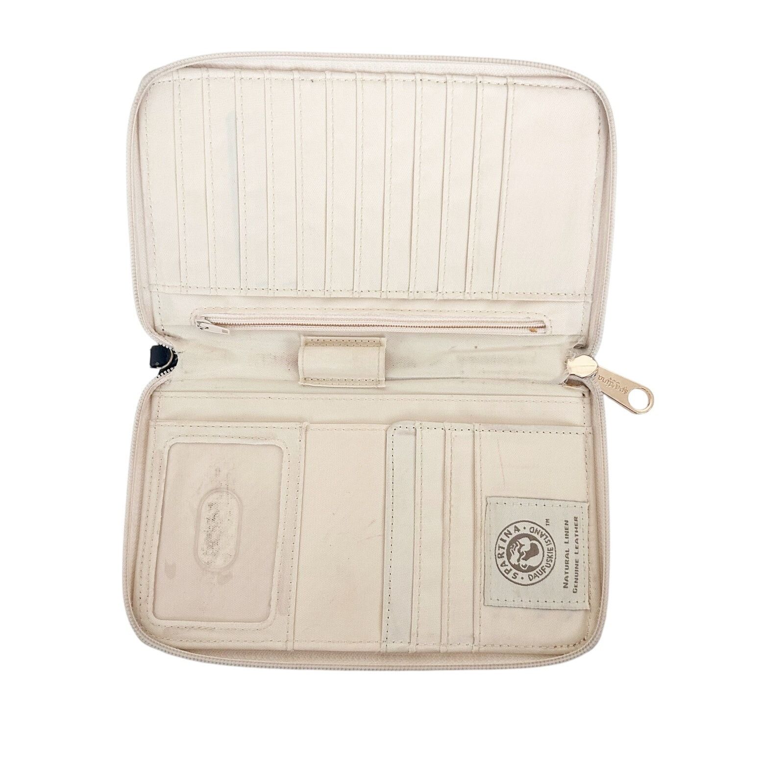 Other Spartina 449 Black Cream Printed Linen Leather Wallet Size ONE SIZE - 7 Thumbnail