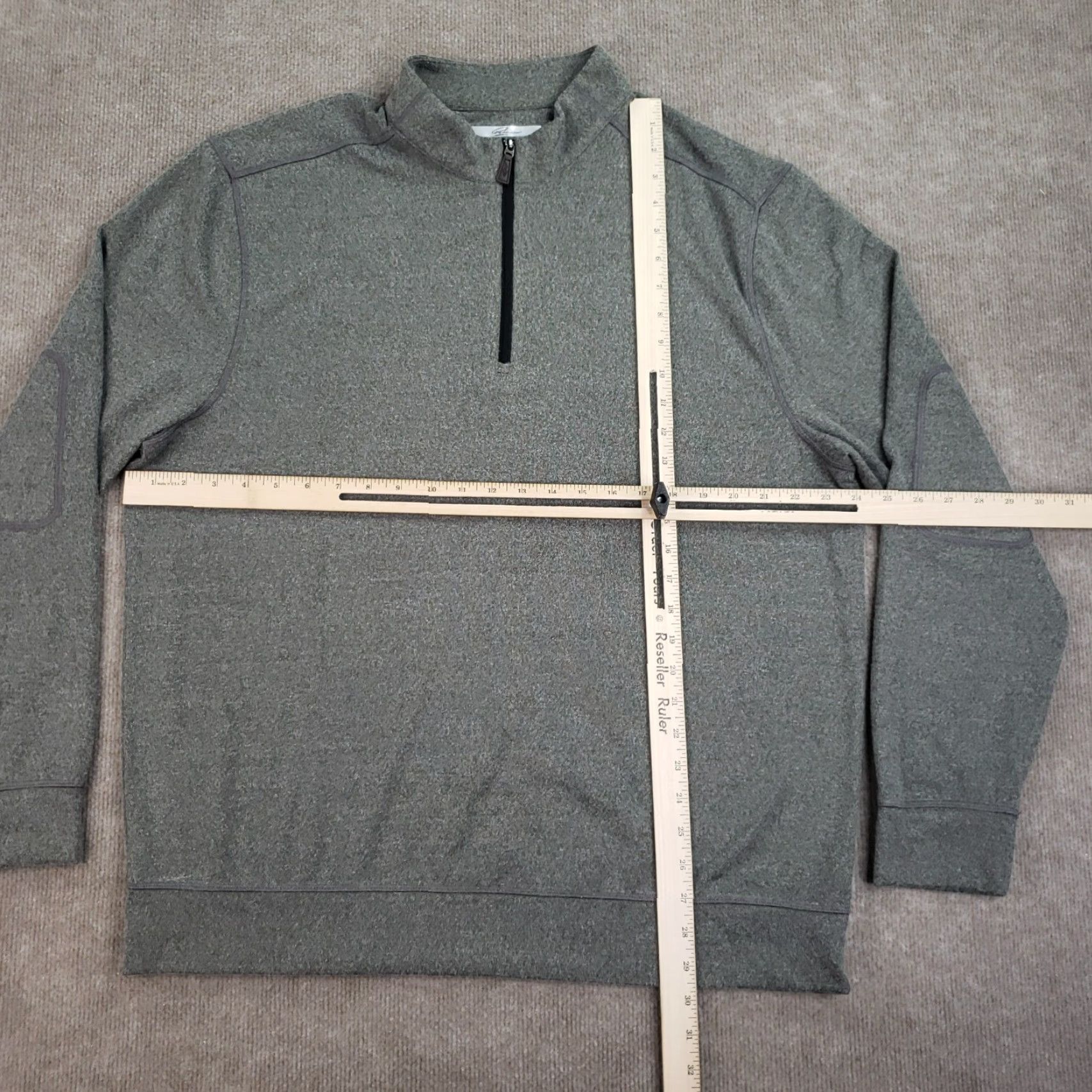 Vintage Greg Norman Men's Sweater Gray XL 1/4 Zip Long Sleeve Mock Neck Casual Golf Walking Lightweight Size US XL / EU 56 / 4 - 2 Thumbnail