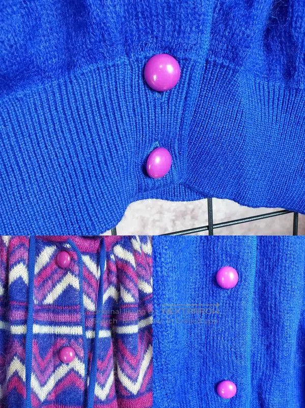 Yves Saint Laurent YSL Blue Wool Blend Long Sleeve Knitted Top . Size M / US 6-8 / IT 42-44 - 6 Thumbnail
