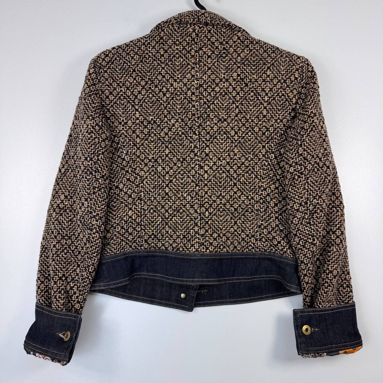 Dolce & Gabbana Dolce & Gabbana Tweed Denim Jacket Cropped Designer Women 40 Size S / US 4 / IT 40 - 9 Thumbnail