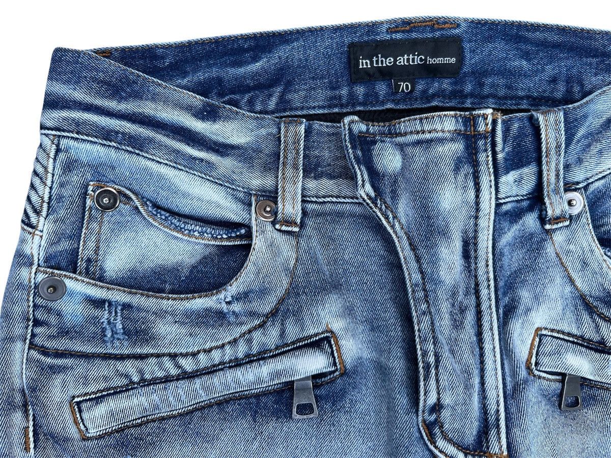 In The Attic In The Attic Homme Moto Distressed Denim Jeans Y2K Japan Size US 28 / EU 44 - 8 Thumbnail