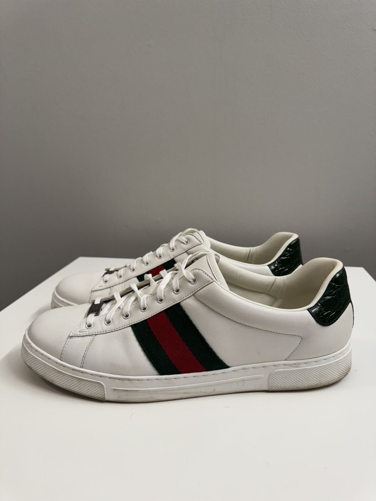 Gucci GUCCI ACE SNEAKER WITH WEB (sz 13) Size US 13 / EU 46 - 1 Thumbnail