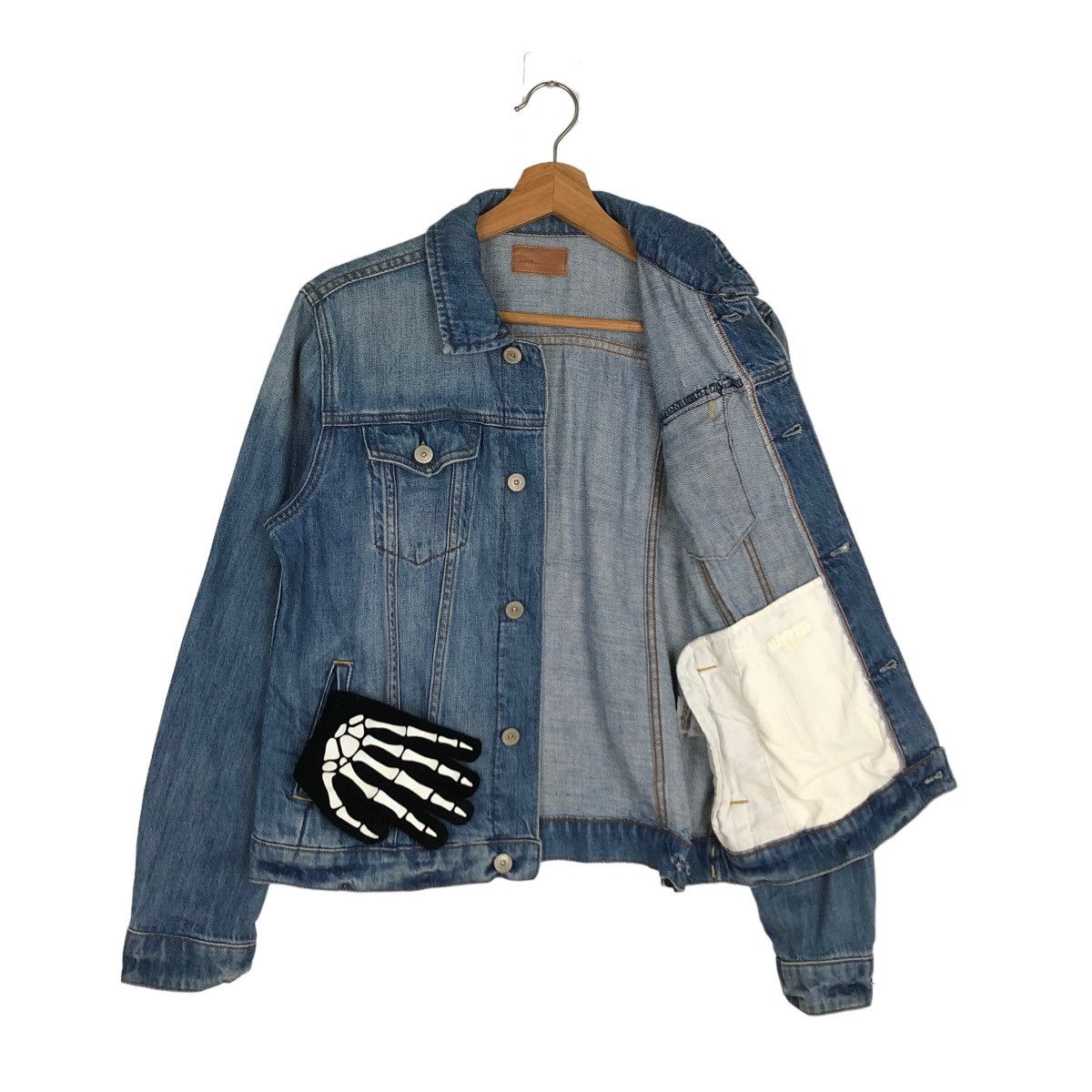 Japanese Brand EARTH MUSIC & ECOLOGY DENIM TRUCKER JACKET ISSEY MIYAKE Size M / US 6-8 / IT 42-44 - 8 Thumbnail
