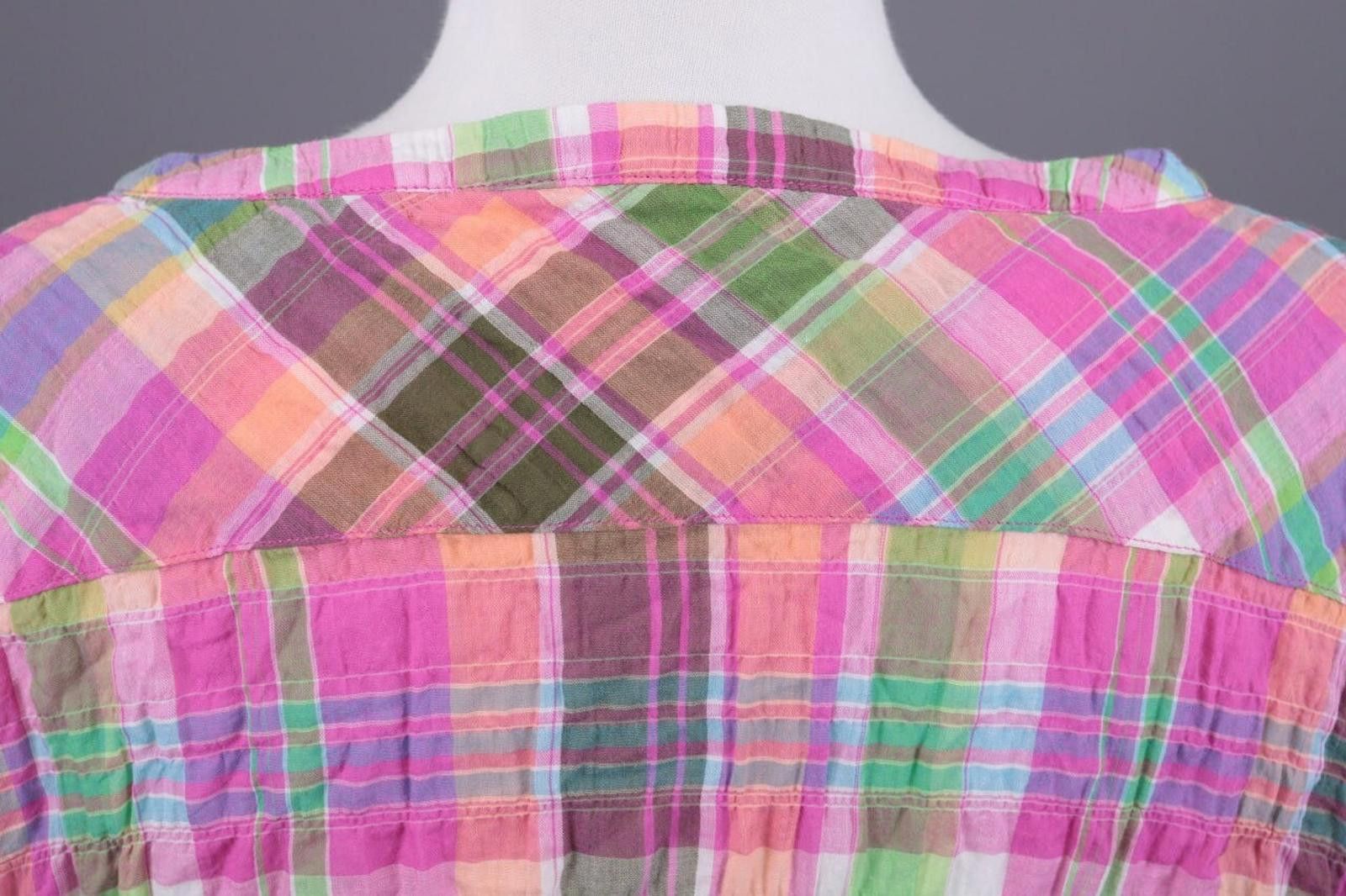 Designer Emily Van Den Bergh Multicolor Henley Check Shirt Size 46 Size M / US 6-8 / IT 42-44 - 12 Thumbnail