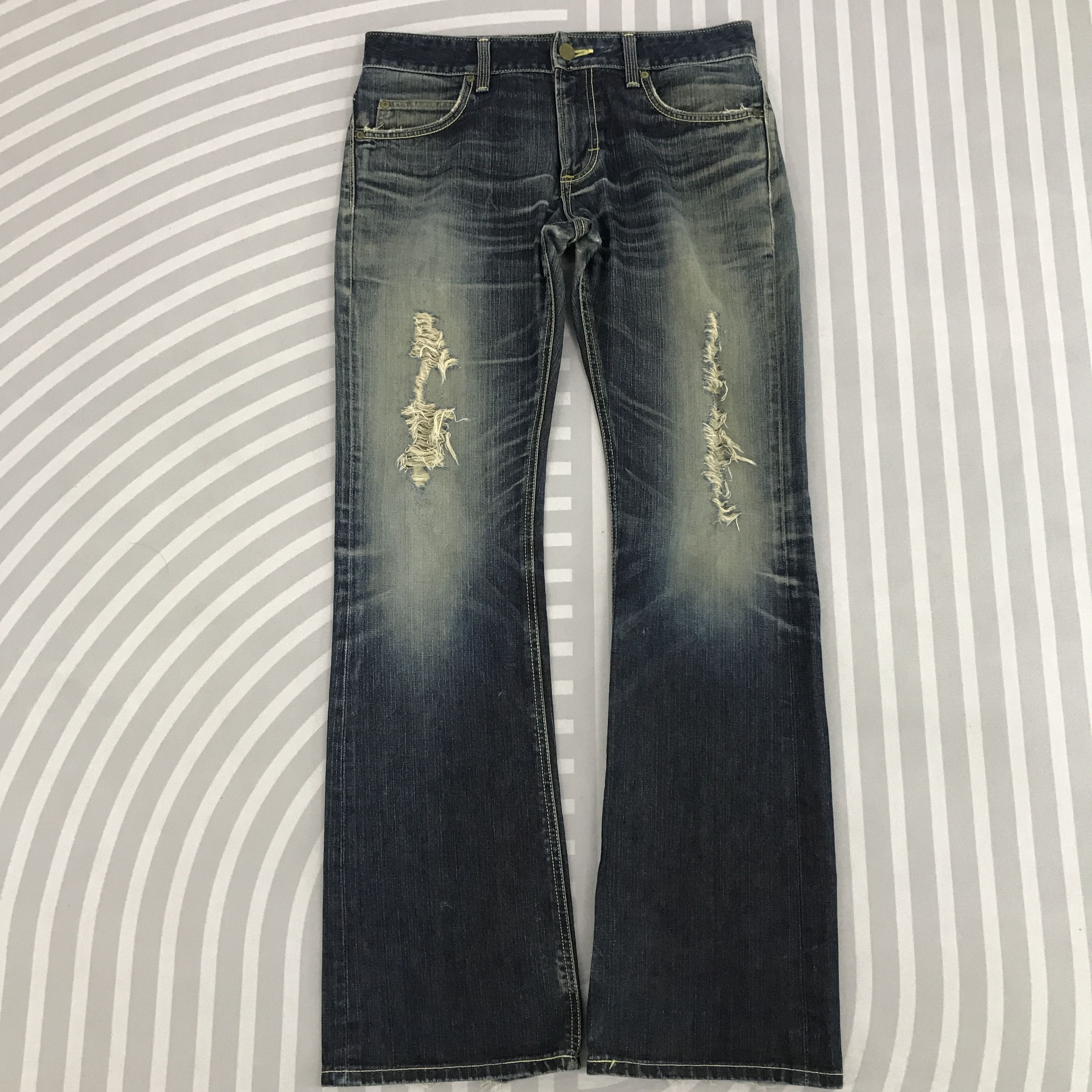 Japanese Brand × Lee × Vintage Vintage Gold Label Lee Riders Distressed Bootcut Jeans Size US 31 - 1 Thumbnail
