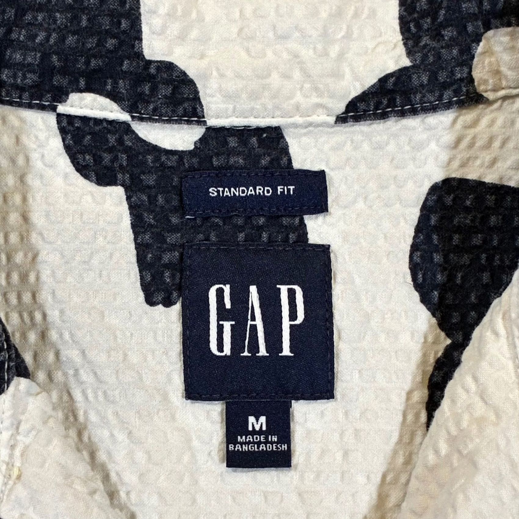 Gap GAP Shirt Button-Up Floral Short Sleeve Seersucker White Size M Men Size US M / EU 48-50 / 2 - 7 Thumbnail