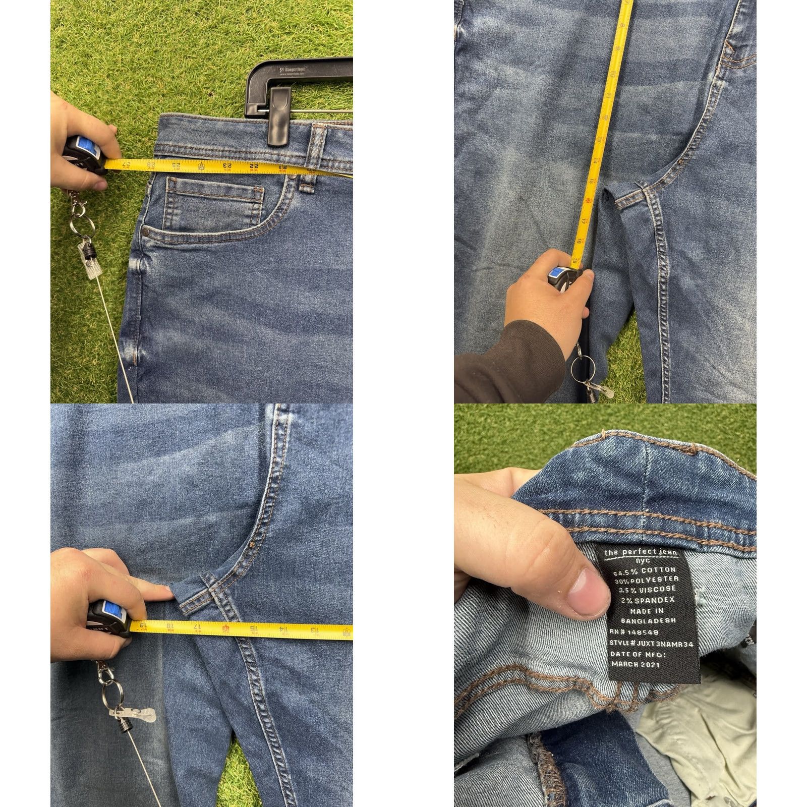 Denime nyc the perfect jean Athletic Fit Stream Blue Medium Wash Jeans 48x34 Mens Regular Blue Nike? Size US 32 / EU 48 - 8 Thumbnail