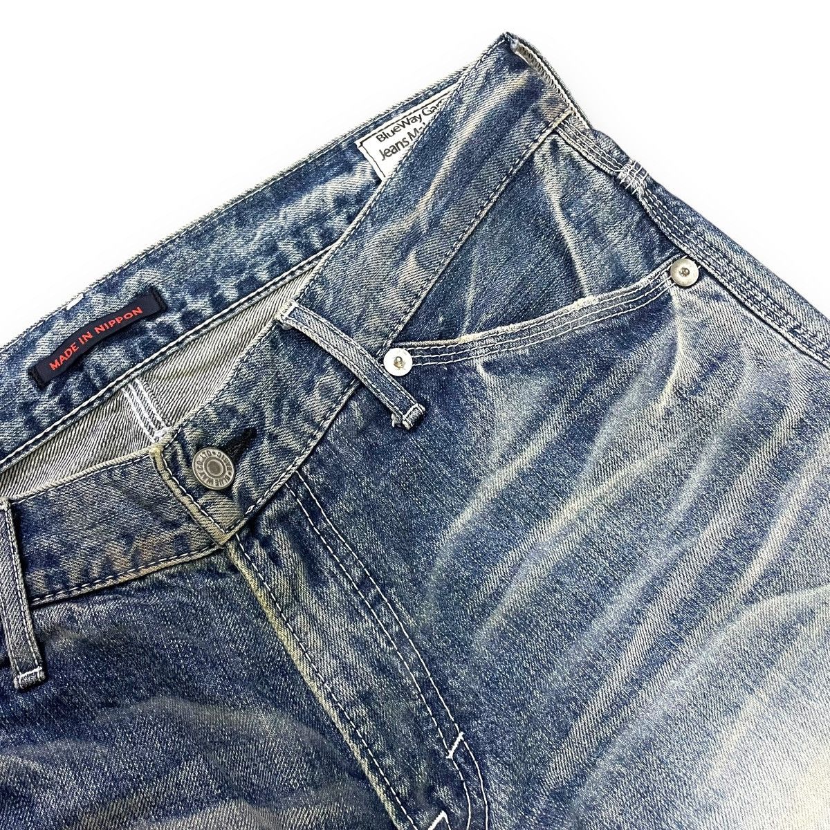 Blue Blue Japan VINTAGE BLUE WAY DISTRESSED DENIM PANTS Size US 32 / EU 48 - 6 Thumbnail