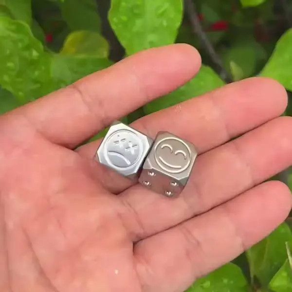 Other 2pcs Titanium Alloy Dice Creative Dice Outdoor Small Toy Size ONE SIZE - 3 Thumbnail