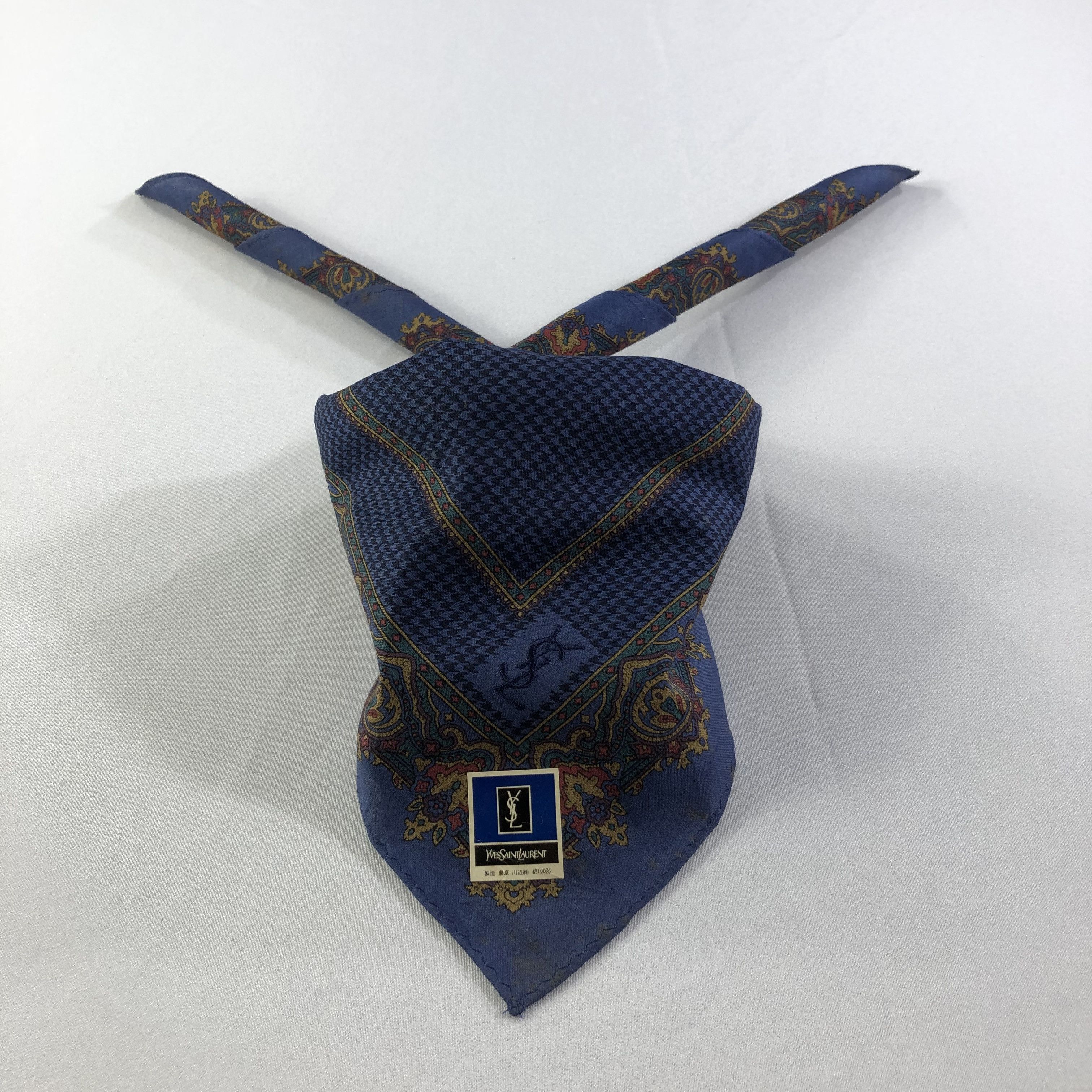 Yves Saint Laurent YSL Paisley Handkerchief Neckerchief Bandana H1857 Size ONE SIZE - 1 Thumbnail