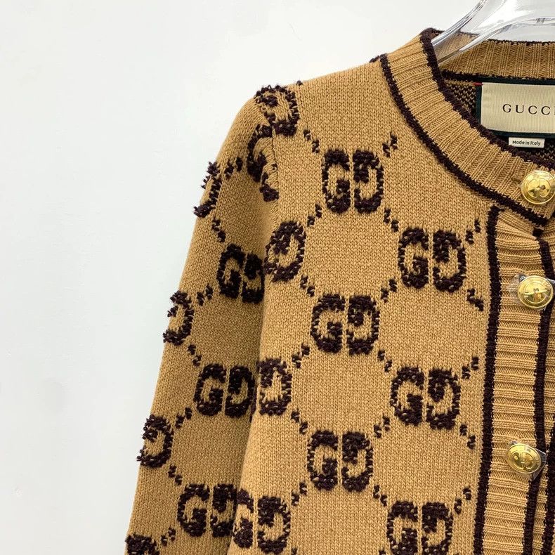 Gucci Gucci Brown logo jacquart full-print wool single-breasted l Size US S / EU 44-46 / 1 - 3 Thumbnail