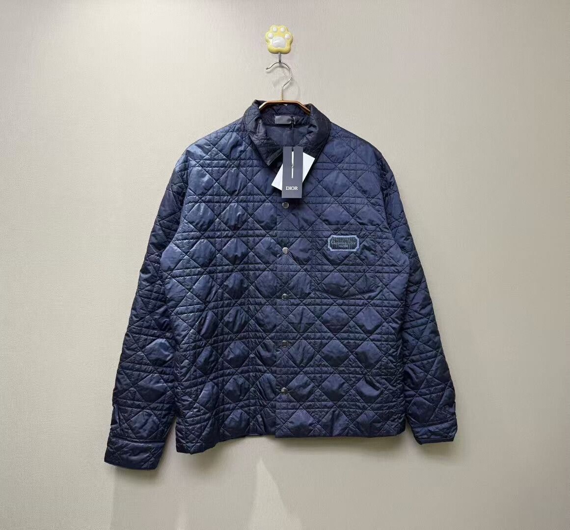 Dior Dior Navy Embroidered Logo Quilted Jacket Size US L / EU 52-54 / 3 - 1 Thumbnail
