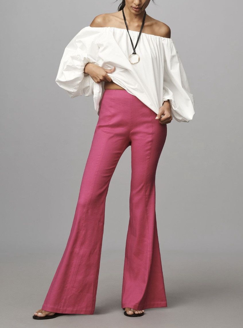 Anthropologie Anthropologie Linen Blend Flare Pants, Size 6 Size 28" / US 6 / IT 42 - 4 Thumbnail