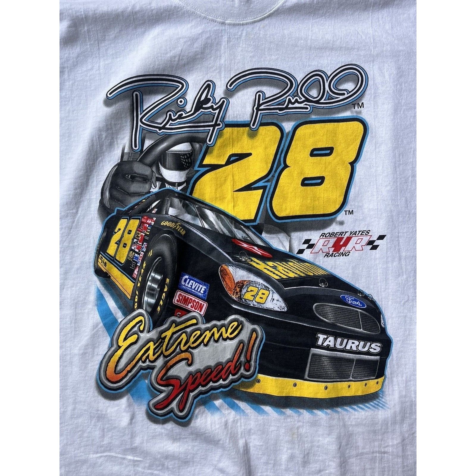 NASCAR VINTAGE NASCAR RICKY RUDD #28 FORD TAURUS RACING T SHIRT 90S Size US XL / EU 56 / 4 - 2 Thumbnail