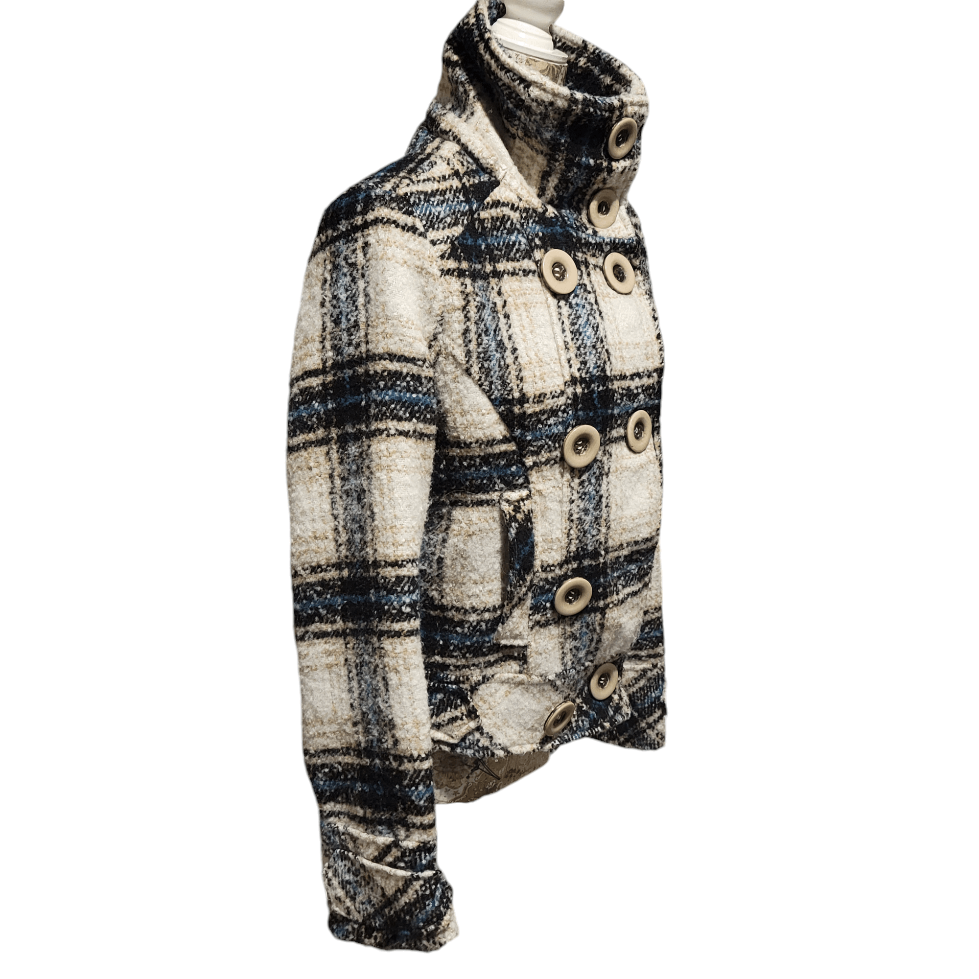 NBDN Nobrandedon Dollhouse Checked Plaid Wool Blend Peacoat Size M / US 6-8 / IT 42-44 - 7 Thumbnail