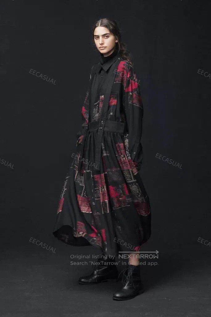 Y's Yohji Yamamoto Red Black Wool Top. Size M / US 6-8 / IT 42-44 - 2 Thumbnail