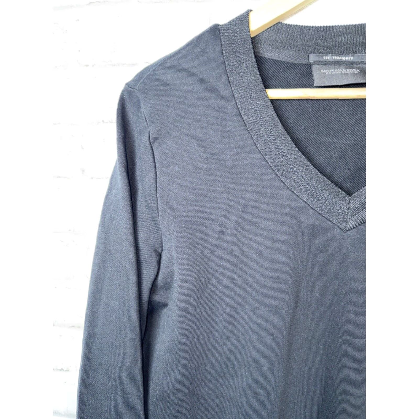 Scotch & Soda Scotch & Soda Womens Sweater V-Neck Pullover Black S Knit Cotton Shirt? Size S / US 4 / IT 40 - 4 Thumbnail