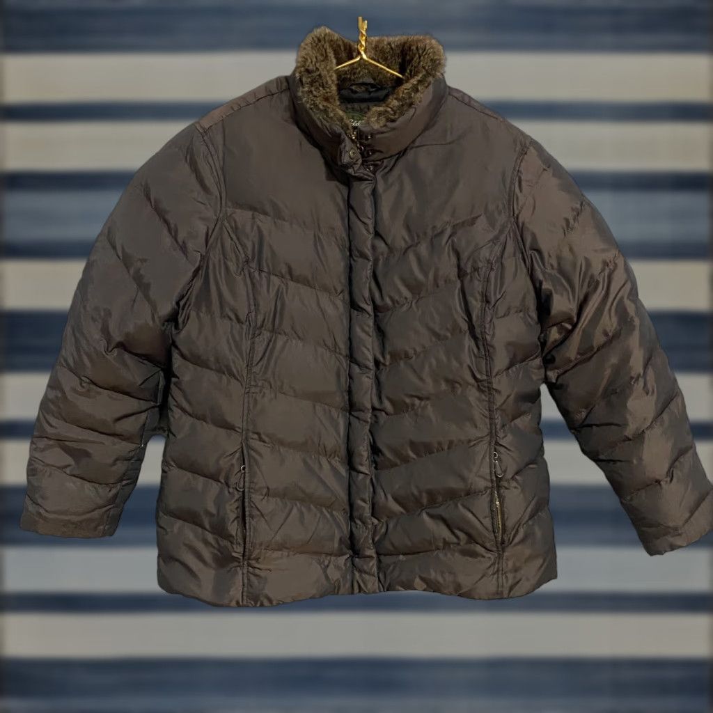 Eddie Bauer Eddie Bauer Jacket Women's Premium Puffer Goose Down Shiny Brown Faux Fur Collar XL Size XL / US 12-14 / IT 48-50 - 1 Thumbnail